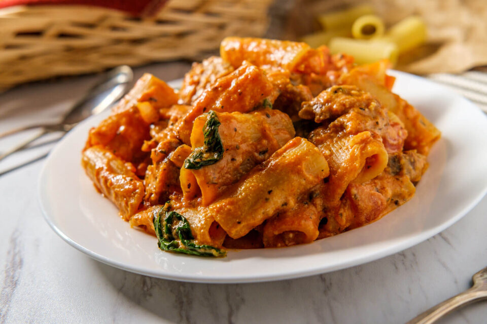 plated pasta